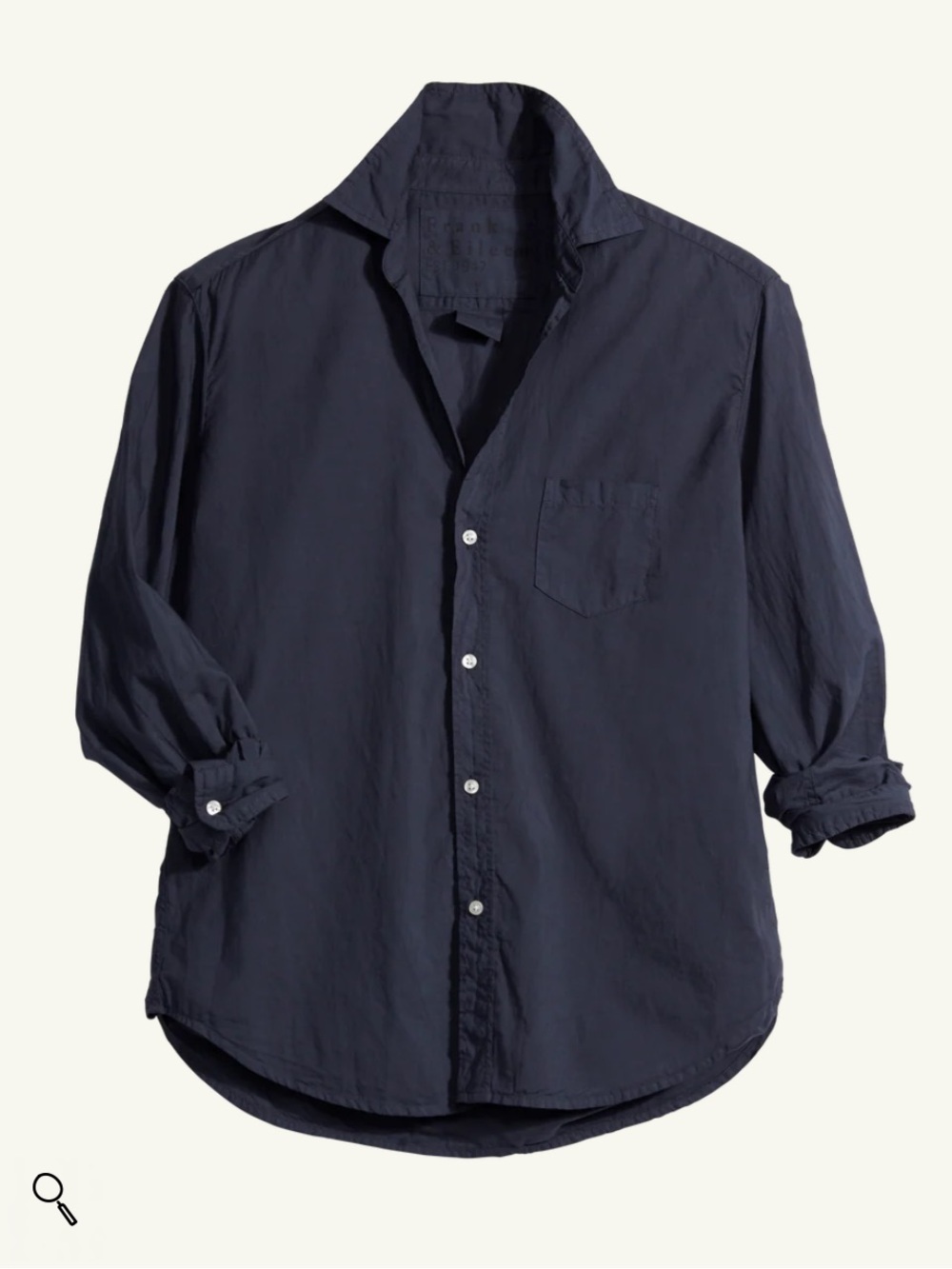 NWOT Frank & Eileen LUKE Navy Button-Up Shirt with White Buttons Sz M